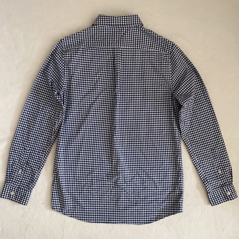 Vineyard Vines | Performance Gingham Button Down Nylon Whale Shirt Blue (L/16) - Picture 11 of 16